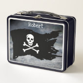 Box Boîte à lunch monogramme crâne et os croisés (Devant)