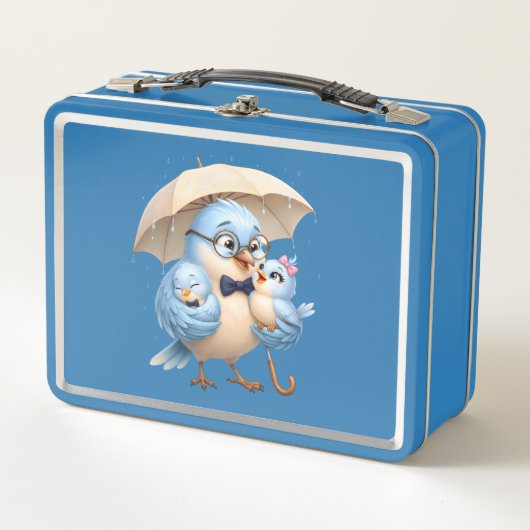 Box Boîte à lunch Papa Oiseau Famille Design (Devant)