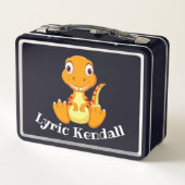 Box Boîte à lunch rose T-Rex Dinosaur pour enfants (Dos)