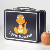 Box Boîte à lunch rose T-Rex Dinosaur pour enfants (En situation)