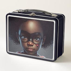 Box Boîte à lunch Super Héros pour la fille noire