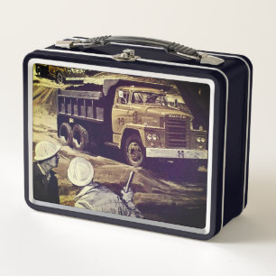Box Boîte à lunch vintage de camion à vidange verte