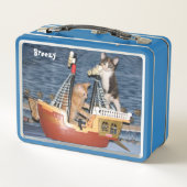 Box Chat personnalisé / Kitten Pirates Boîte à lunch e (Dos)