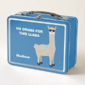 Box Cool Llama personnalisé nom & texte boîtes à lunch (Devant)