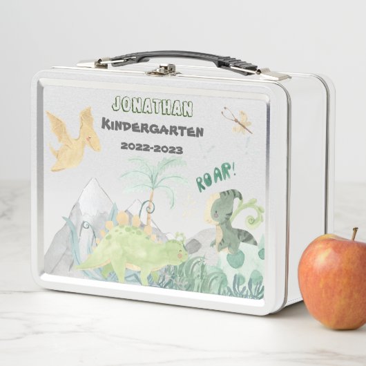 Box Cute Dinosaur School Boîte à lunch en métal (En situation)