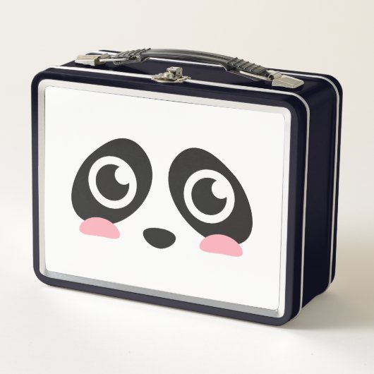 Box Cute Panda Face avec gros yeux Boîte à lunch (Devant)