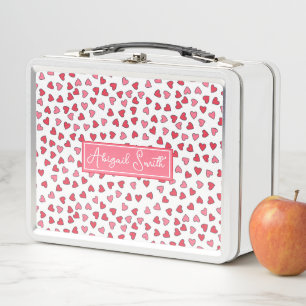 Box Cute Rose & Coeurs rouges Boîte à lunch Motif pour