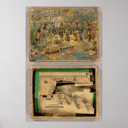 Box Dissected map, Verenigde Staten Poster (Voorkant)