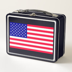 Box Drapeau américain Noir Lunch Boxes