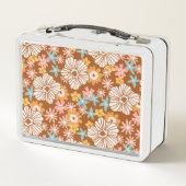 Box Fleur rétro été | Boîte à lunch Monogramme (Dos)