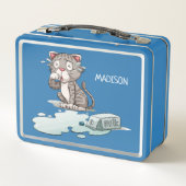 Box Funny Cry Cat personnalisé nom boîtes à lunch (Dos)
