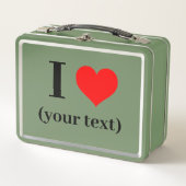 Box J'AI LE COEUR ! Boîte à lunch en métal - Vert (Devant)