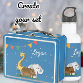 Box kids lunch boxes safari animals