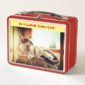 Box Lazy Chat Feline Boîte à lunch métallique (Devant)