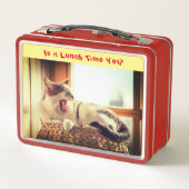Box Lazy Chat Feline Boîte à lunch métallique (Dos)