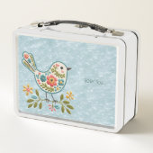 Box Little Bird Floral Green Feuille Boîte à lunch en  (Dos)