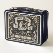 Box Maison Vintage personnalisée Boîte à lunch en méta (Dos)