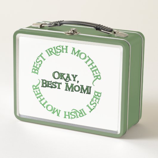 Box Meilleure boîte à lunch irlandaise blanche et vert (Devant)