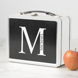 Box Monogramme personnalisé et nom Boîte à lunch métal