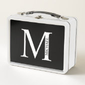 Box Monogramme personnalisé et nom Boîte à lunch métal (Devant)