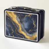 Box Nom initial sur boîte à lunch en métal FluidArt ma (Dos)