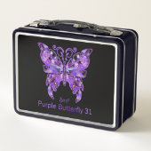 Box Papillon violet 31 Boîte à lunch en métal (Dos)
