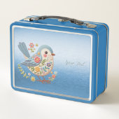 Box Petite Broderie Florale d'oiseaux Boîte à lunch en (Dos)