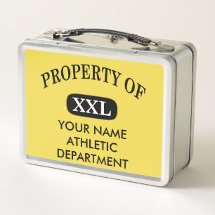 Box Propriété de XXL Votre nom Boîte à lunch métalliqu