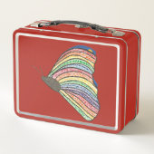 Box Rainbow Mosaic Butterfly on Metal Lunch Boxes (Dos)