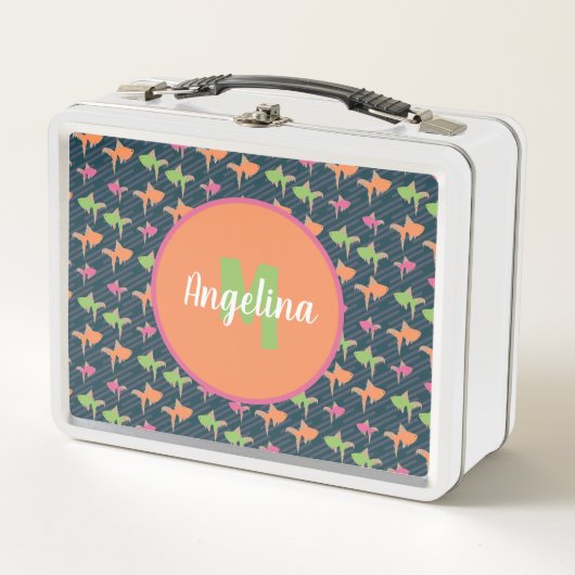 Box Retro Neon Goldfish Boîte à lunch en métal (Devant)