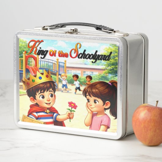 Box Roi de la cour d'école | Métal | Boîte à lunch (En situation)