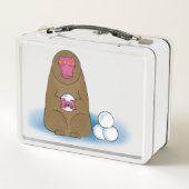 Box Snow Monkey Snowball Fighter boîte à lunch (Dos)