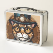 Box Steampunk chat boîte à lunch vintage (Dos)