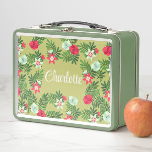 Box Style vintage Design Floral Métal Boîte à lunch