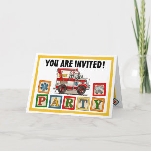 Box Truck Ambulance Party uitnodiging
