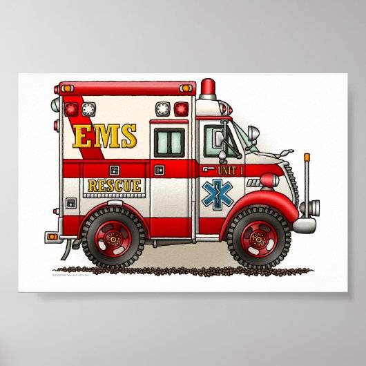Box Truck Ambulance Poster (Voorkant)