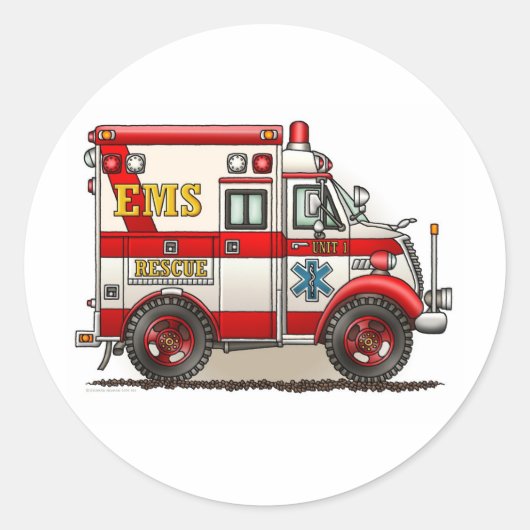 Box Truck Ambulance Sticker (Voorkant)