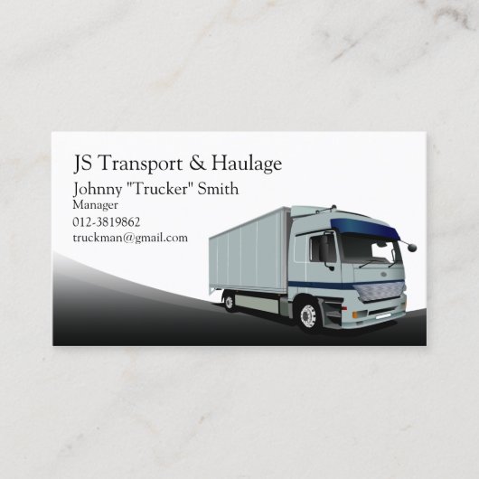 Box Truck Haulage Zwart Visitekaartje (Voorkant)