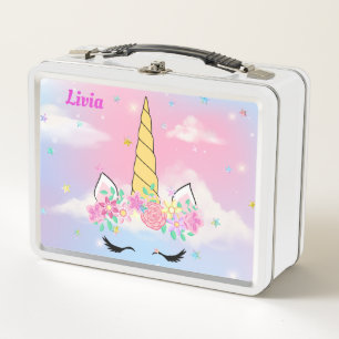 Box Unicorne Boîte à lunch métallique personnalisé