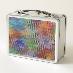 Box Zig Zag coloré #8897 - Boîte à lunch en métal