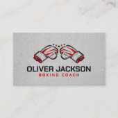 Boxbus zwarte en rode handschoenen visitekaartje (Voorkant)