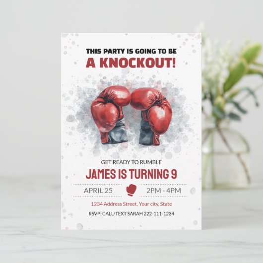 Boxe d'aquarelle Invitation d'anniversaire (Debout devant)