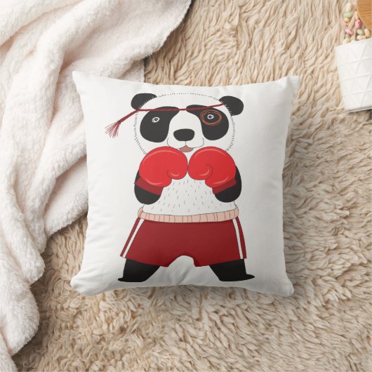 Boxe De Sport Panda Ours Lancer Oreiller (Couverture)