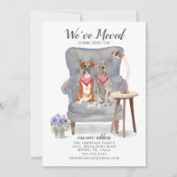 Boxe et Weimaraner Chien Moving Faire-part