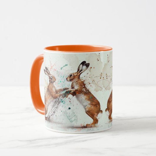 Boxe Hares Mug (Devant gauche)