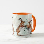 Boxe Hares Mug (Devant droit)