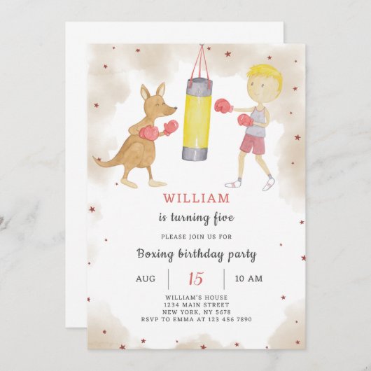 Boxe Invitation Anniversaire (Devant / Derrière)