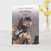 Boxe Knockout Carte d'anniversaire personnalisée (Fleur jaune)