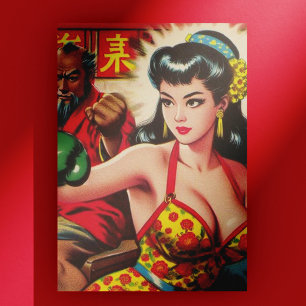  Boxe Meisje Briefkaart