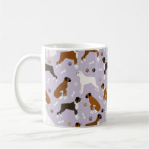 Boxe Os de chien et pattes de café Mug